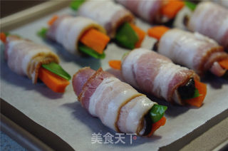 #第四届烘焙大赛暨是爱吃节#三蔬培根卷的做法步骤:5