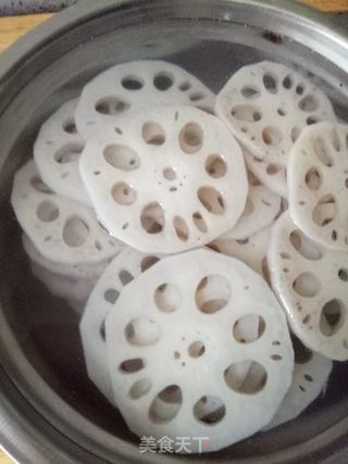 花朵胭脂藕片的做法步骤:6