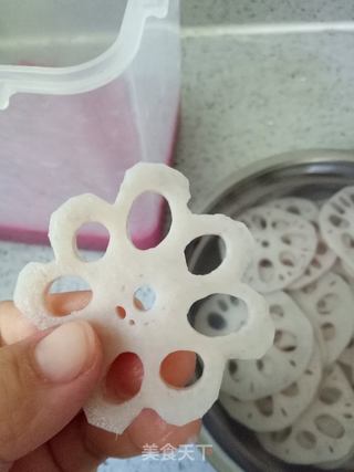 花朵胭脂藕片的做法步骤:7
