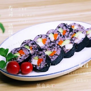宝宝营养餐—桃红大虾寿司卷的做法步骤:18