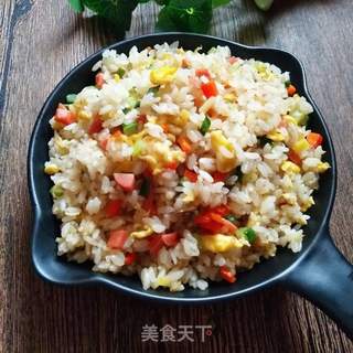 五彩蛋炒饭的做法步骤:8
