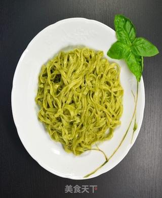 CoCoLc 的私菜食谱经--意式罗勒青酱黄金面的做法步骤:8