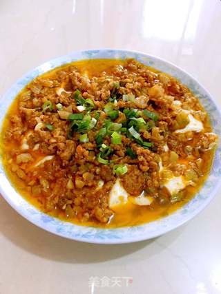 榨菜肉末蒸豆腐的做法步骤：8
