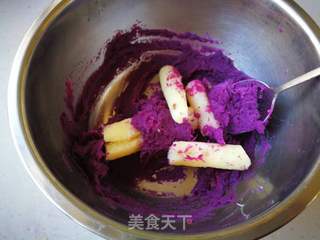 #第四届烘焙大赛暨是爱吃节#翻糖紫薯夹心蛋糕的做法步骤:14