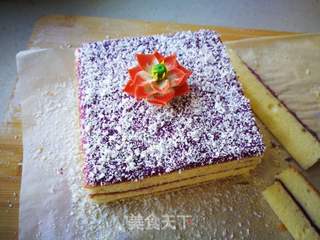#第四届烘焙大赛暨是爱吃节#翻糖紫薯夹心蛋糕的做法步骤:19