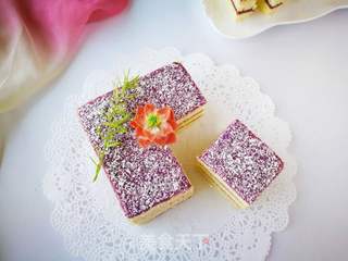 #第四届烘焙大赛暨是爱吃节#翻糖紫薯夹心蛋糕的做法步骤:21