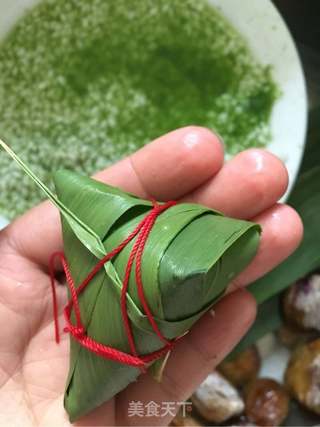 青菜汁粽子的做法步骤:9