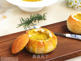 #第四届烘焙大赛暨是爱吃节#南瓜浓汤面包的做法步骤:17