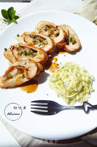 #第四届烘焙大赛暨是爱吃节#年糕鸡肉卷的做法步骤:9