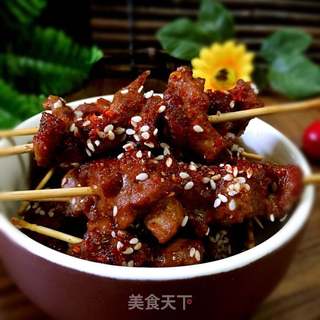 #第四届烘焙大赛暨是爱吃节#孜然牙签肉的做法步骤:12