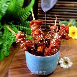#第四届烘焙大赛暨是爱吃节#孜然牙签肉的做法步骤:14