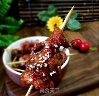 #第四届烘焙大赛暨是爱吃节#孜然牙签肉的做法步骤:13