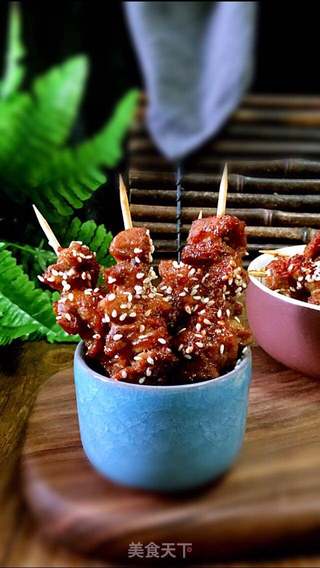 #第四届烘焙大赛暨是爱吃节#孜然牙签肉的做法步骤:15