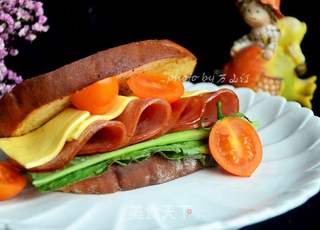 #第四届烘焙大赛暨是爱吃节#火腿三明治的做法步骤:8