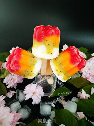 #第四届烘焙大赛暨是爱吃节#三色水果冰棒的做法步骤:11