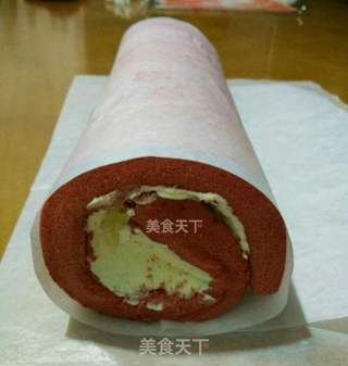 #第四届烘焙大赛暨是爱吃节#红丝绒蛋糕卷的做法步骤:12