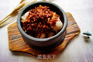石锅炸酱芋头的做法步骤:7