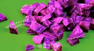 无油无糖,细腻软糯——紫薯米糕的做法步骤:5