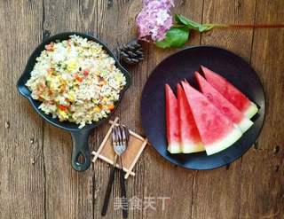 五彩蛋炒饭的做法步骤:10