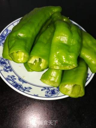 青椒酿肉的做法步骤:3