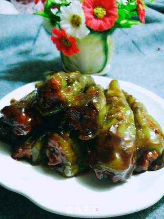 青椒酿肉的做法步骤:9