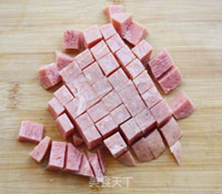 酱油咖喱火腿炒饭的做法步骤:5