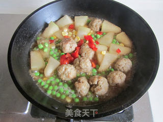 杂蔬冬瓜烧土豆丸的做法步骤:13