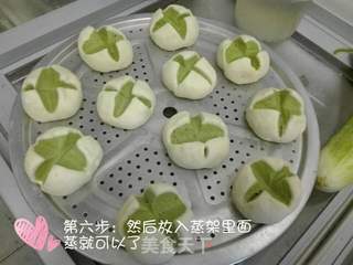 青汁双色馒头的做法步骤:6