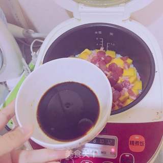 南瓜腊肠焖饭的做法步骤：4