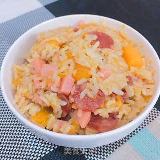 南瓜腊肠焖饭的做法步骤：5