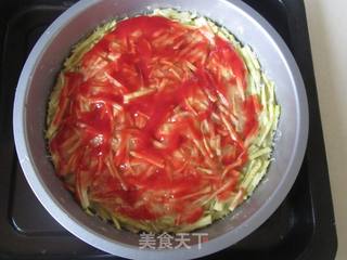 火腿杂蔬红薯披萨的做法步骤:8