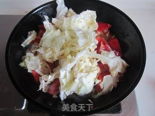青豆番茄炒包菜的做法步骤:4