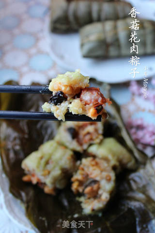 广式香菇花肉粽子(超详细,两种包法)的做法步骤:45