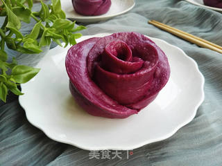 #ACA第四届烘焙大赛#造色情怀 紫薯玫瑰花的做法步骤:13