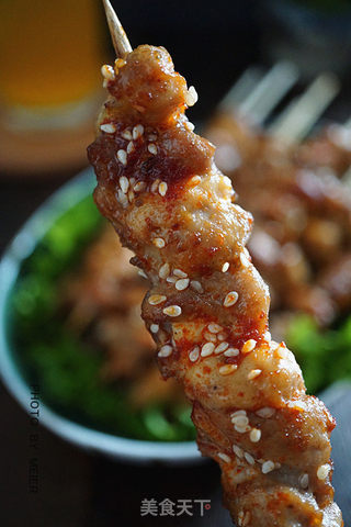 #ACA第四届烘焙大赛#造色情怀 蜜汁鸡肉串的做法步骤:10