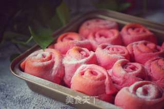 #ACA第四届烘焙大赛#造色情怀 火龙果花朵排包的做法步骤:21