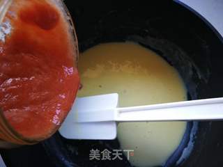 #ACA第四届烘焙大赛#造色情怀 樱桃慕斯泡芙塔的做法步骤:4