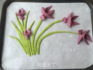 #ACA第四届烘焙大赛#造色情怀 紫薯兰花饼干的做法步骤:14