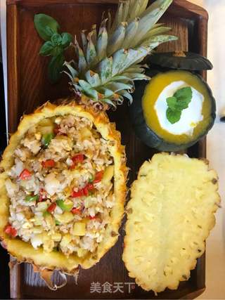 飘香泰式鲜虾菠萝饭的做法步骤:6