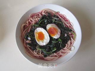 苋菜咸蛋面的做法步骤:12