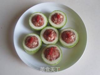 肉酿蒸笋瓜的做法步骤:7