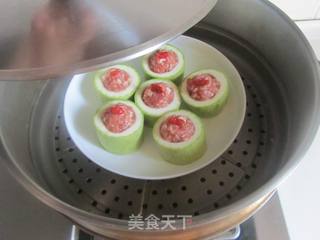 肉酿蒸笋瓜的做法步骤:8