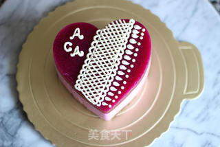 #ACA第四届烘焙大赛#造色情怀 火龙果慕斯之红色恋人的做法步骤:17