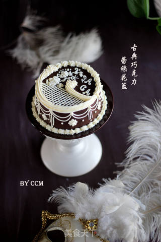 #ACA第四届烘焙大赛#造色情怀 巧克力蕾丝花篮的做法步骤:15