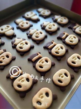 #ACA第四届烘焙大赛#造色情怀 小熊猫曲奇的做法步骤:11