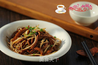 豆豉千叶豆腐丝炒豆芽的做法步骤:6