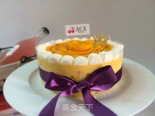 #ACA第四届烘焙大赛#造色情怀 芒果夹心慕斯蛋糕的做法步骤:31