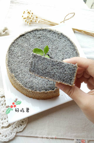 #ACA第四届烘焙大赛#造色情怀 黑米面戚风蛋糕的做法步骤:16