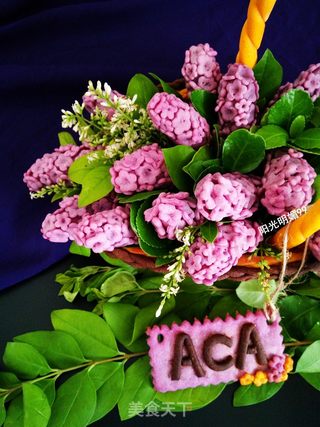 #ACA第四届烘焙大赛#造色情怀 紫丁香花篮饼干的做法步骤:30
