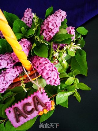 #ACA第四届烘焙大赛#造色情怀 紫丁香花篮饼干的做法步骤:32